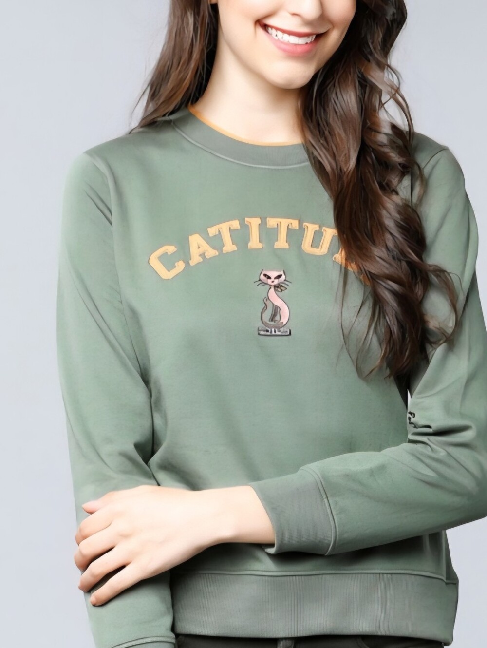 Tokyo Talkies Fleece Catitude Lounge Embroidered Risque Playful Message Sz XL